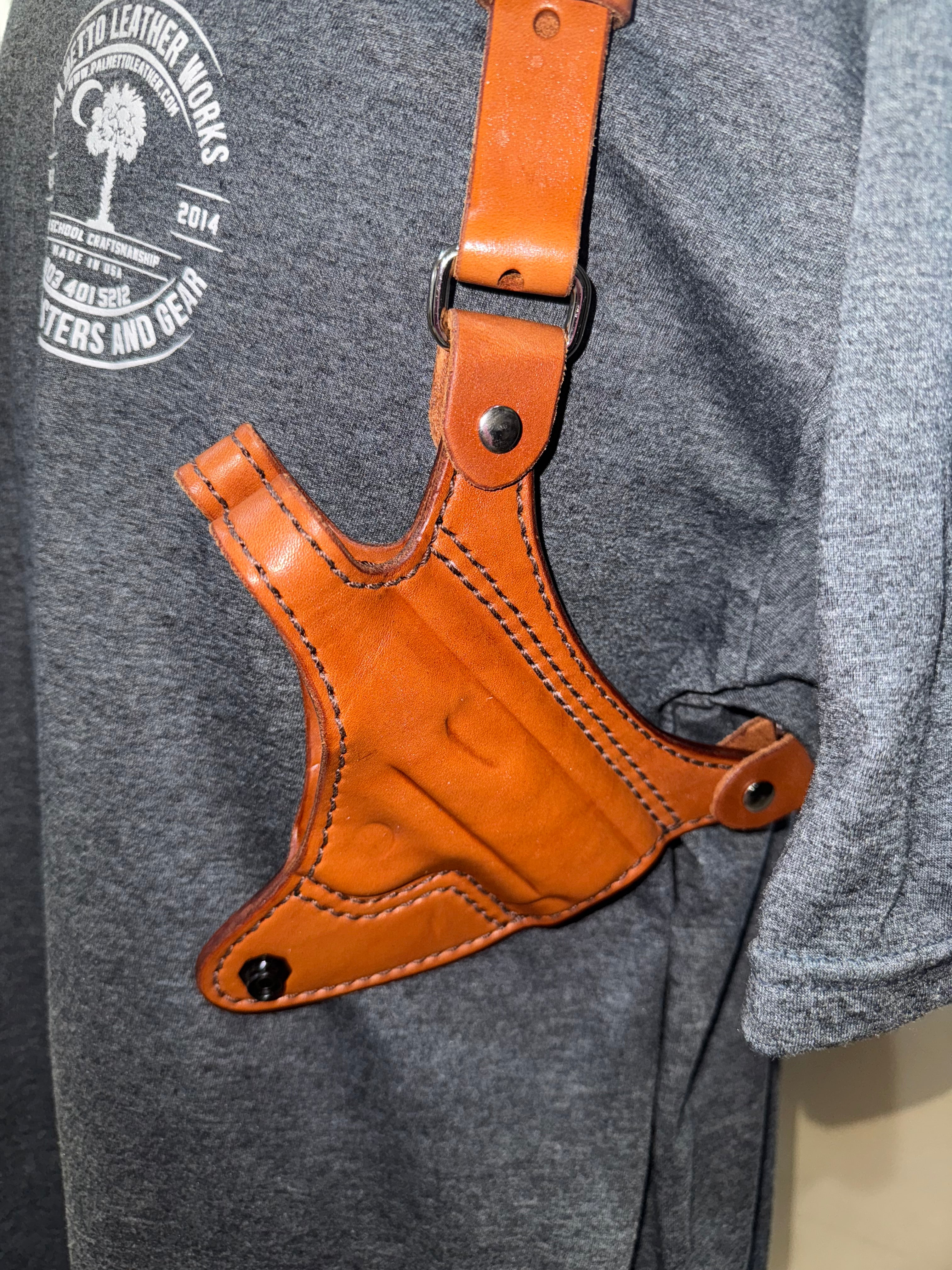 Micro 9 Deluxe Lined Single Shoulder Holster | Palmetto Leather