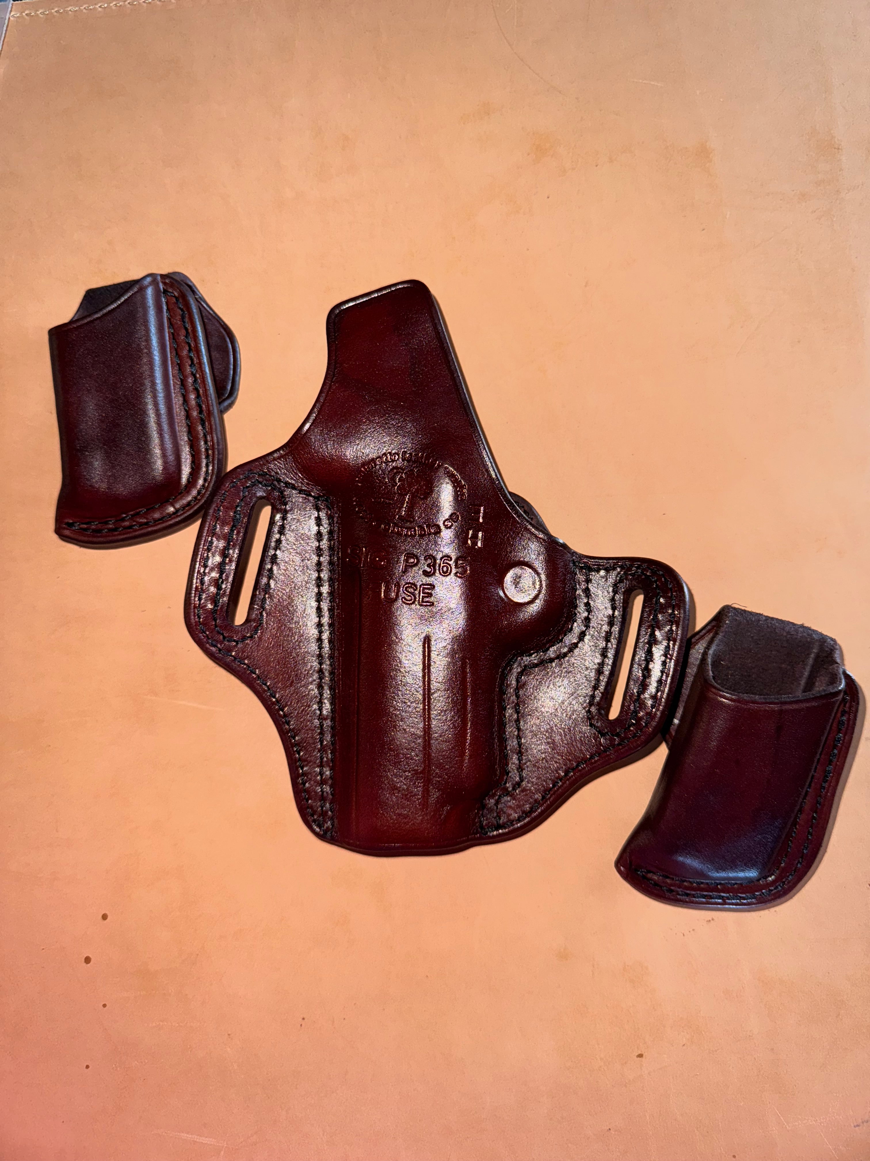 P365 Fuse Model 3 Holster with 2 Magazine Carriers | Palmetto Leather